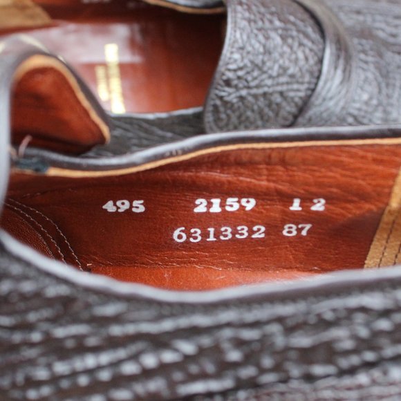 Vintage Dark Brown Genuine Sharkskin Slip-on Shoes, Made in Canada, 9.5 D, EUC - Picture 11 of 13